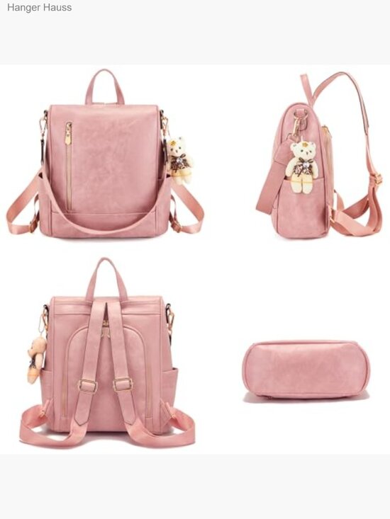 Women Fashion Backpack Purse Anti-Theft Leather Shoulder Bag Travel Multi main image 4